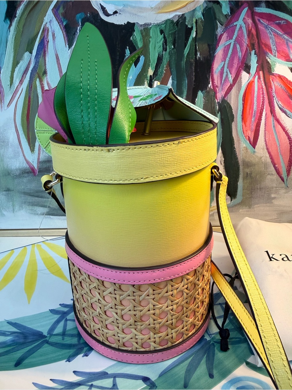 Kate Spade Novelty Playa Ombre Leather 3D Crossbody Purse Sling Bag Hawai - Picture 4 of 14